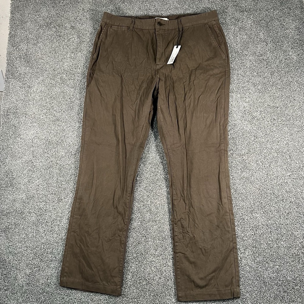 Taylor Stitch Democratic Pants Mens 38 Organic Espresso Brown Chino Straight NWT